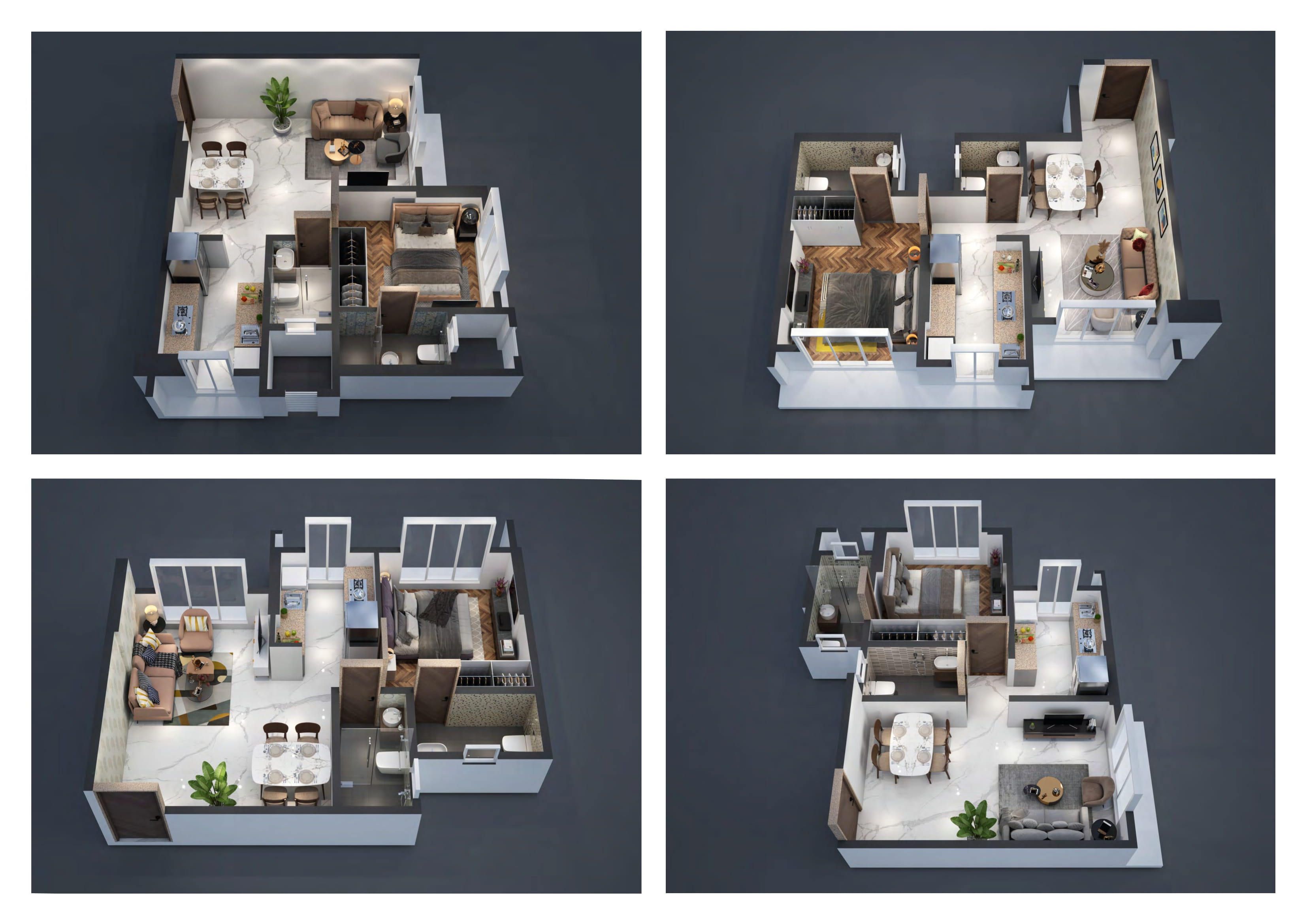 Official brochure views of Shukriya Elite one-bedroom residences